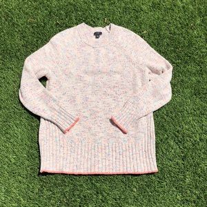 Marled crew neck sweater cream/multi color